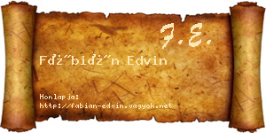 Fábián Edvin névjegykártya