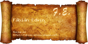Fábián Edvin névjegykártya