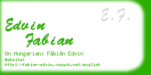 edvin fabian business card